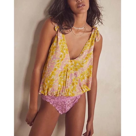 Intimately Free People Bare It All Lace Thong Bodysuit - Picture 1 of 6